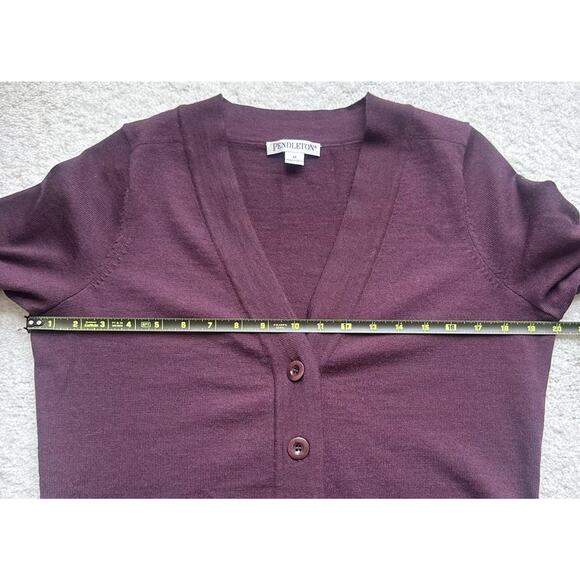 PENDLETON Womens Medium Longline Cardigan Sweater Plum Button Front Academia - Picture 6 of 9